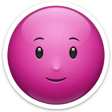 magenta color sphere. Negative : Emoji. sticker