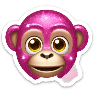 pink sparkly monkey sticker