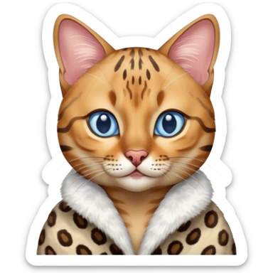 Bengal with Blue eyes in Snow mink  sticker