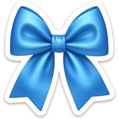 Emoji style blue bow sticker