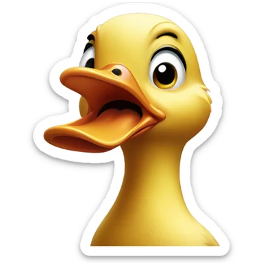 Shocked duck sticker