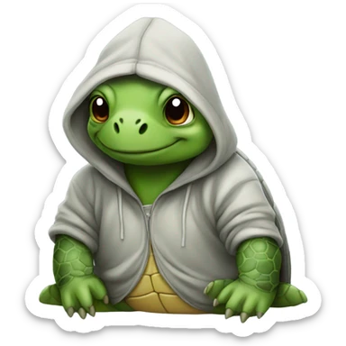 Turtle wearing a hoodie sticker