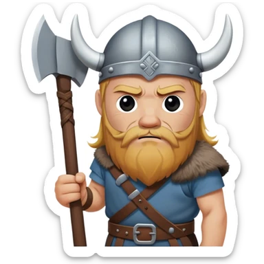 very sad Danish Viking with an ax in his hands
realistic sticker