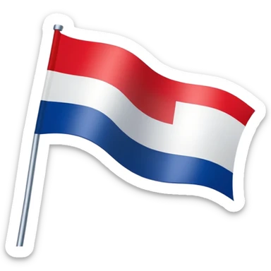 Flag of the Netherlands with red white and blue horizontal stripes sticker