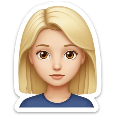 blond girl brown eyes sticker
