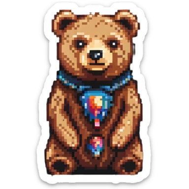 small wooden bear totem sticker