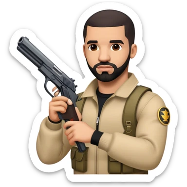 Drake with a gun sticker