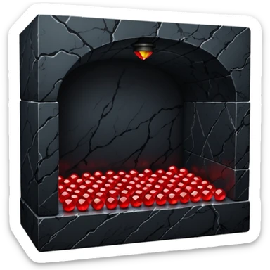 Basement cellar scenery with black marble and red gemstones and edgy gothic cool feel sticker
