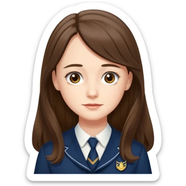Rory Gilmore feminine school uniform long hair sticker