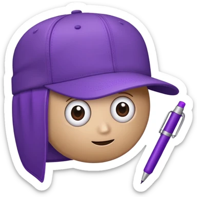 A plastic brown ball cap and the long rectangle purple. (With a pen) And looks like a BFDI style sticker