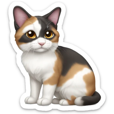 tricolor lop-eared cat sticker