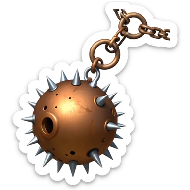 Spiked ball and chain sticker
