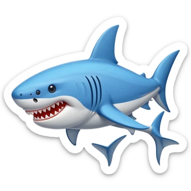 Un tiburón con tenis Nike azules sticker