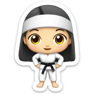 Asian girl doing bjj sticker