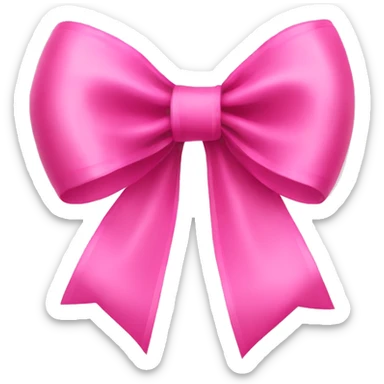 pink Christmas ribbon bow sticker