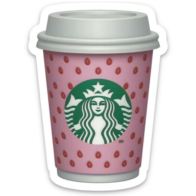 Pink strawberry cute Starbucks sticker