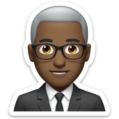 deon sanders with round face and suit and glasses and buzz cut and small eyes and over 50 small gray bearded receding hairline and small black eyes and wrinkled forehead sticker