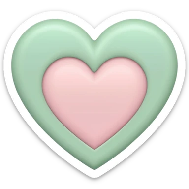 A half pastel green half pastel pink heart sticker