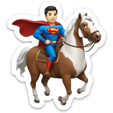 Super man riding a horse sticker