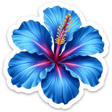 one blue hibiscus flower sticker