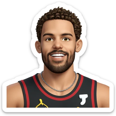 smiling boy with necklace sticker