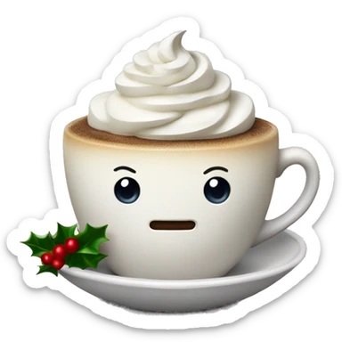 Coffee with whipped cream christmas sticker