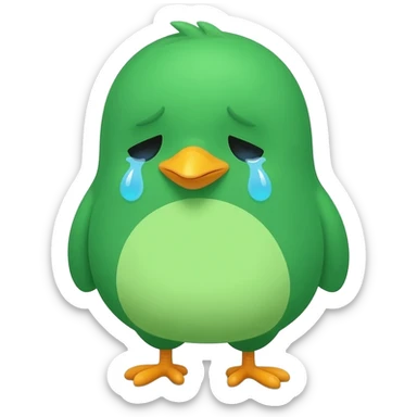 green chick crying sticker