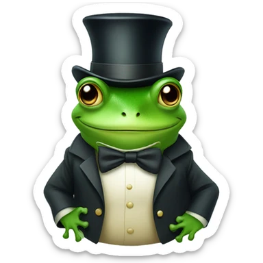 Cute frog wearing a top hat sticker