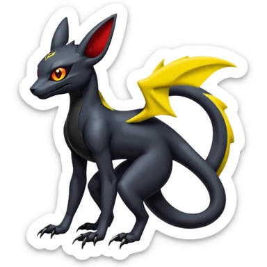 Gothic Edgy Badass Cool Genesect-Umbreon-Salandit-Fakémon-hybrid-creature (full body)  sticker