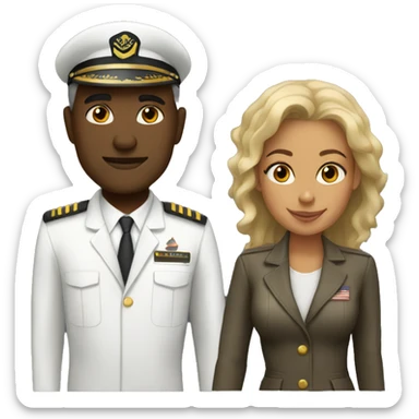 Black pilot and blonde woman sticker