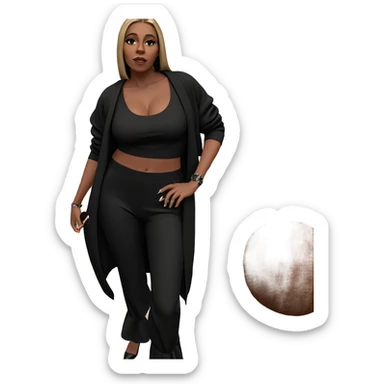 chic girl in black outfit sticker