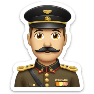 Soldat allemand SA brun petite moustache sticker