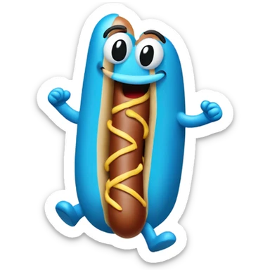 Blue hot dog dancing  sticker
