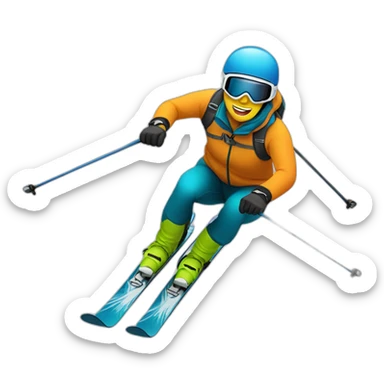 ski downhill sticker