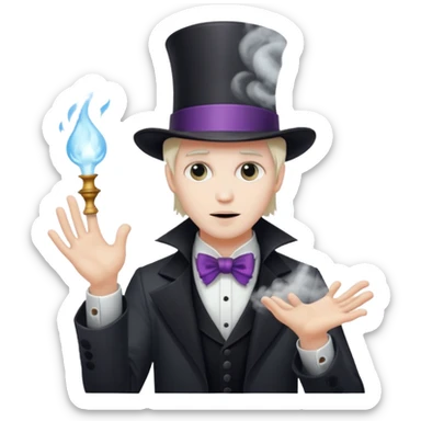a magician who disappears into fog sticker