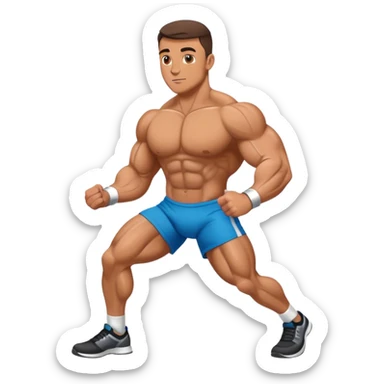 bodybuilder cardio in gym sticker