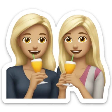 blonde girls enjoying drinks together sticker