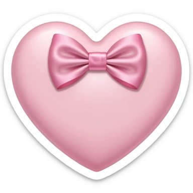light pink heart with pink bow sticker