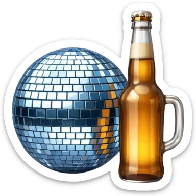 bola de discoteca bebiendo cerveza sticker