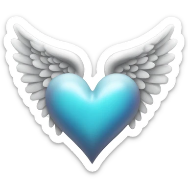 heart with angel wings sticker