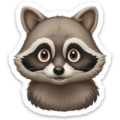 make calm no sharp edjes racoon speaking sticker