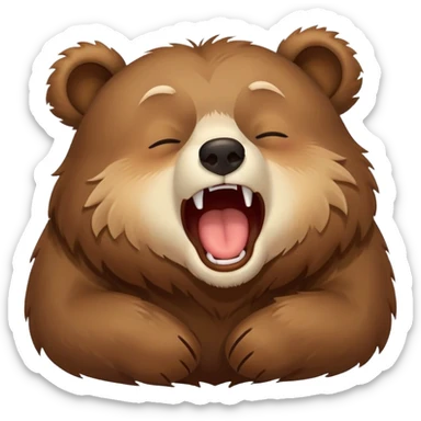 Sleepy bear yawning sticker
