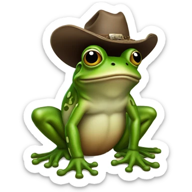 cowboy frog sticker