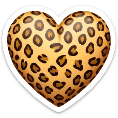 Leopard print heart sticker