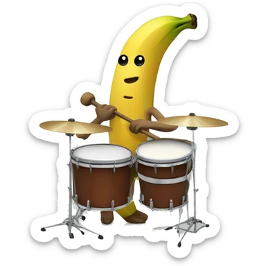 A banana playing the drums sticker