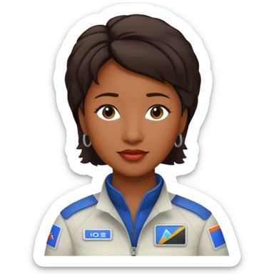 Mae Jemison with dark brown hair sticker