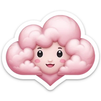 pink heart cloud sticker