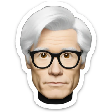 andy warhol white hair sticker