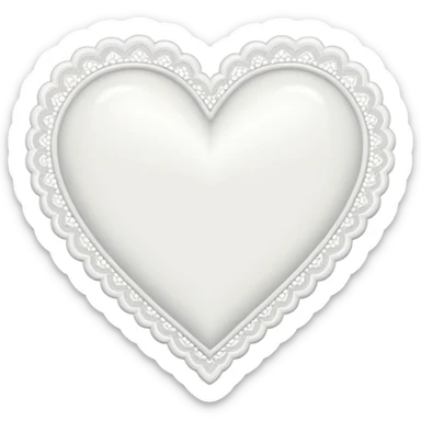 White heart with a lace white border sticker
