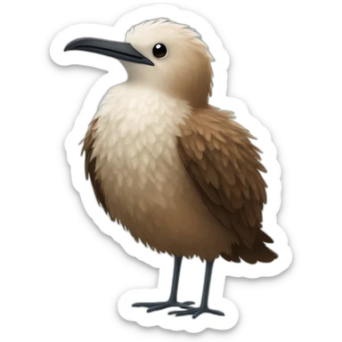 fluffy brown sea bird with white flecks and long legs and long beak sticker